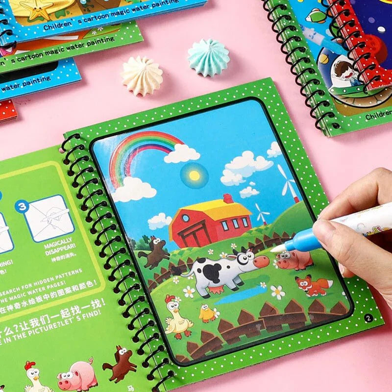 Three In One Kids Learning Deal (Sank Magic Book + Water Magic Book + 8.5 Inches Writing Tablet)