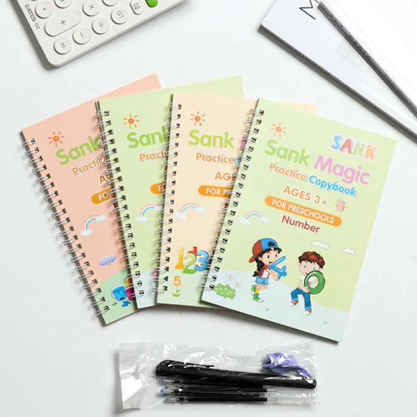 Three In One Kids Learning Deal (Sank Magic Book + Water Magic Book + 8.5 Inches Writing Tablet)