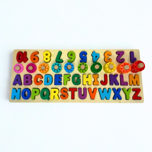 Wooden 3 in 1 Alphanumeric Pairing Toy