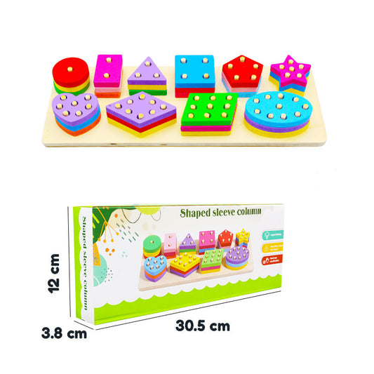 30 Pcs Wooden Shaped Sleeve Column