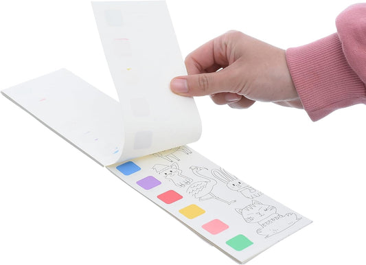 Magical Watercolor Coloring Book of 12 Pages with Paint Brush