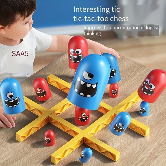 Tic Tac Toe, 2 Players Big Eat Small Game,Jeu de Société Bleu Orange Gobblet Gobblers,Intérieur Tic Tac Toe, 2 Players Big Eat Small Game,Jeu de Société Bleu Orange Gobblet Gobblers,Intérieur