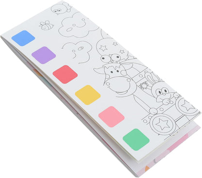 Magical Watercolor Coloring Book of 12 Pages with Paint Brush