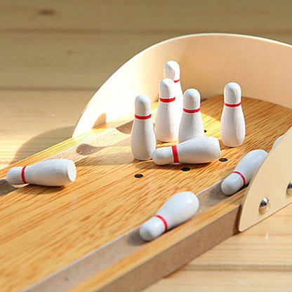 Wooden Mini Bowling Spil Game
