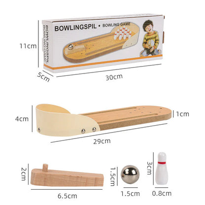 Wooden Mini Bowling Spil Game