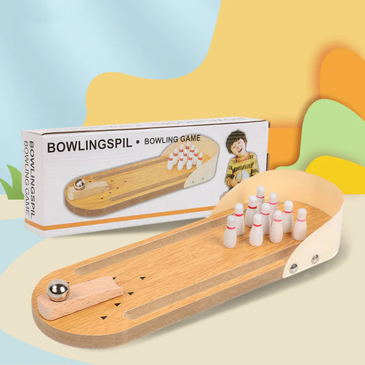 Wooden Mini Bowling Spil Game