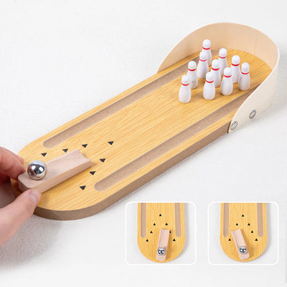 Wooden Mini Bowling Spil Game