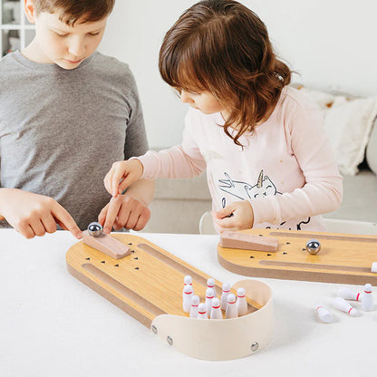 Wooden Mini Bowling Spil Game