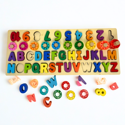 Wooden 3 in 1 Alphanumeric Pairing Toy